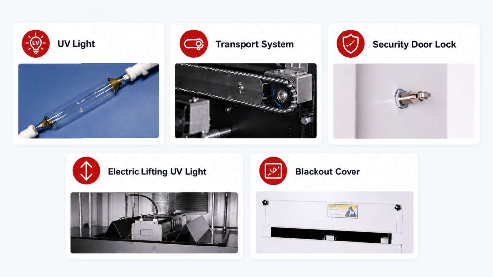 Top advantages of I.C.T-U2 UV Curing Oven De største fordele ved ICT-U2 UV-hærdende ovn