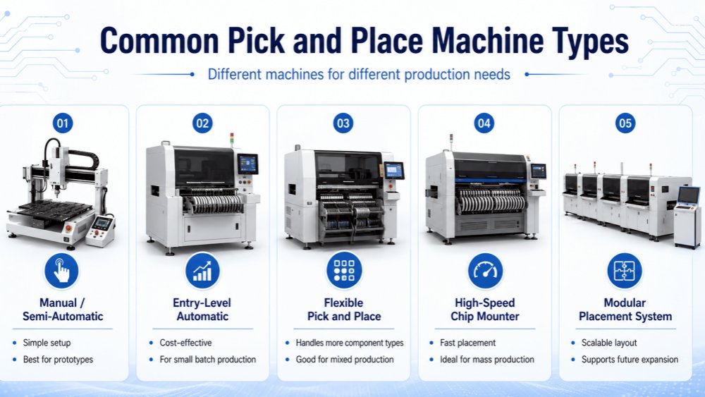 pick and place machine types vælge og placere maskintyper