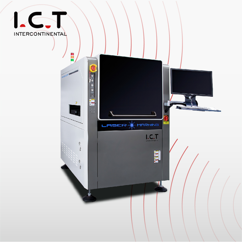 IKT |PCB-fiberflue Qr-kode Lasermarkeringsprint Maskine med roterende