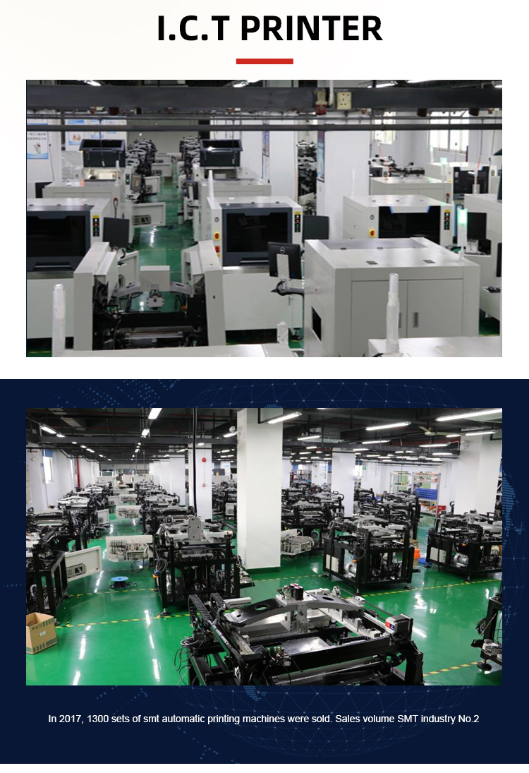 ICT-5134 |Online Automatisk Loddepasta Printer Fuldautomatisk SMT-maskine til LED 