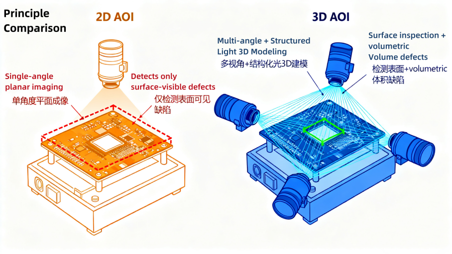 Principsammenligning af 2D VS 3D AOI