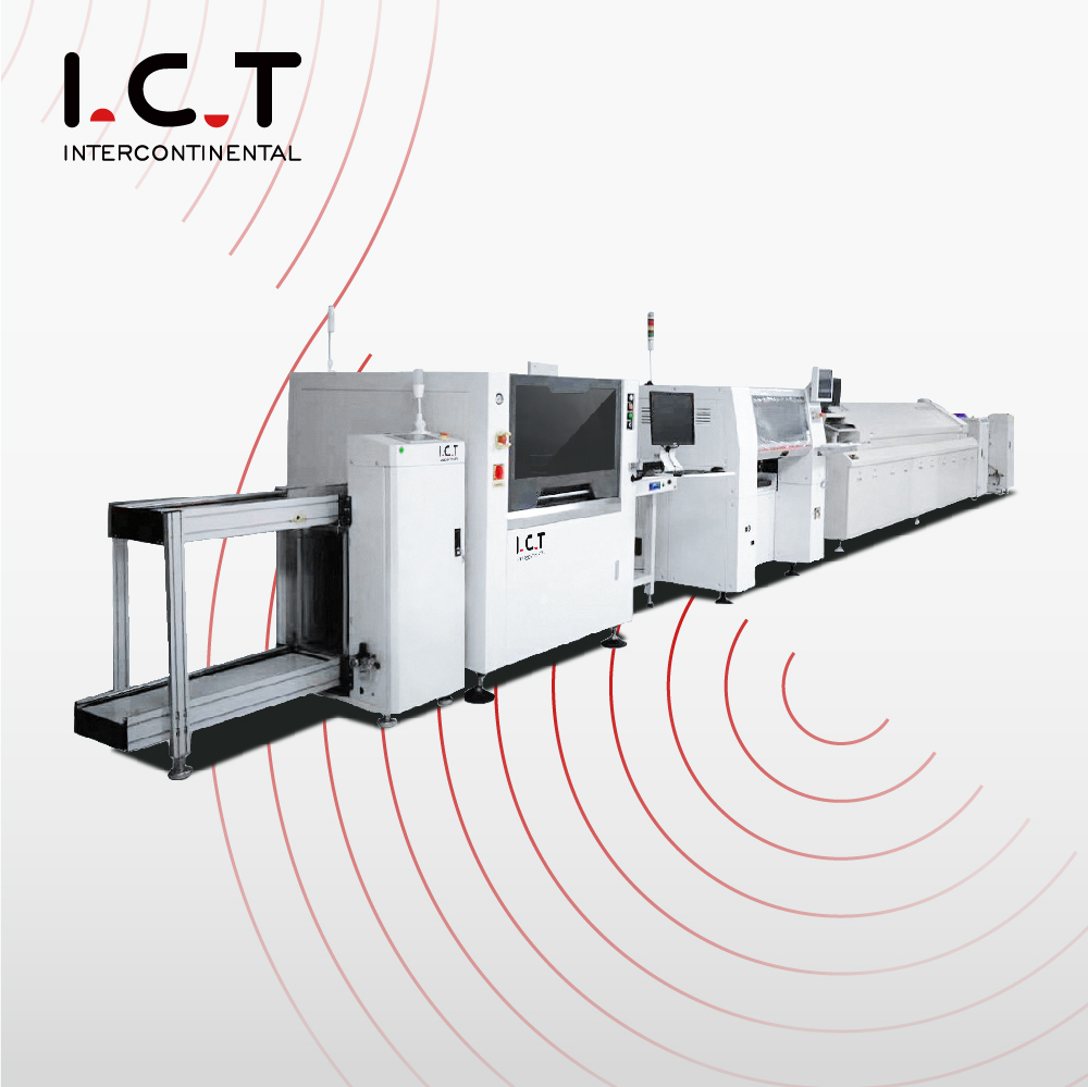 I.C.T |Omkostningseffektiv SMT PCB Assembly produktionslinje med høj hastighed