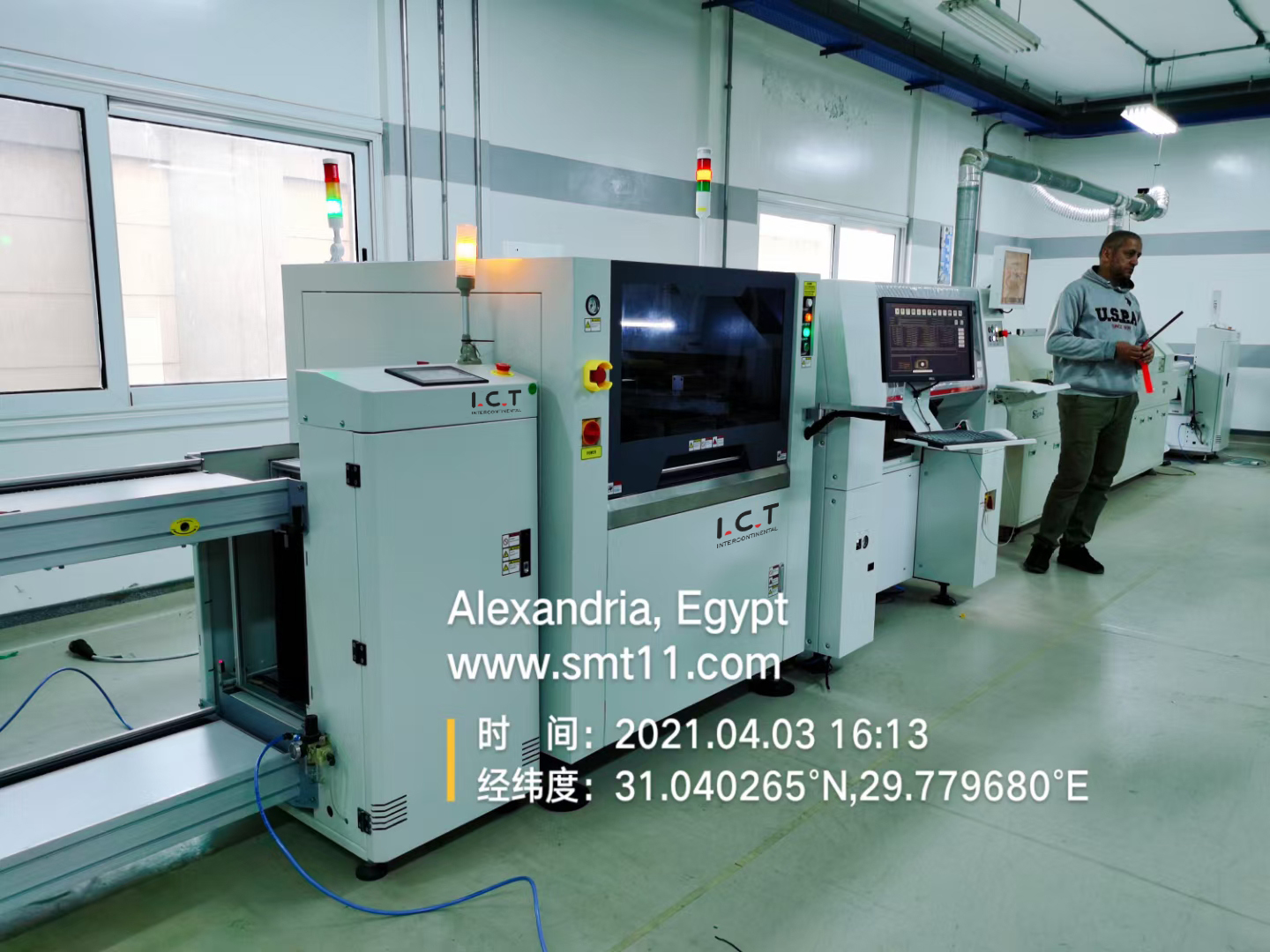 ICTEGYPT-SMT Produktionslinje-PCB Loader-stencil printer- Hanwha Pick and Place Machine-Reflow Oven21.04 (1)