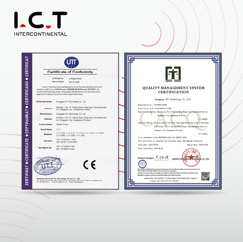 SMT maskine certificering